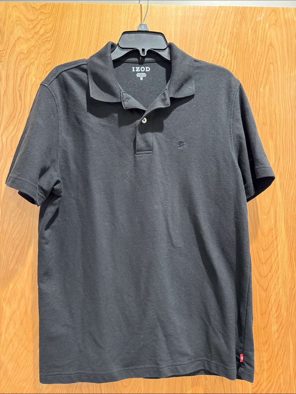 Izod Men's Black Polo Shirt with Subtle Chest Logo